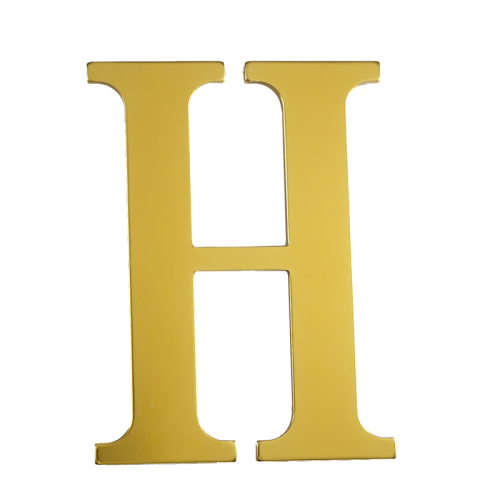 3'' Gold Anodised Self Adhesive Letter H Door Letter